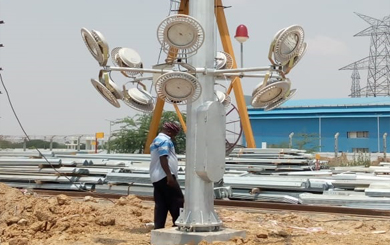 LED high mast poles india high mast poles manufacturer in chennai, tamilnadu, india